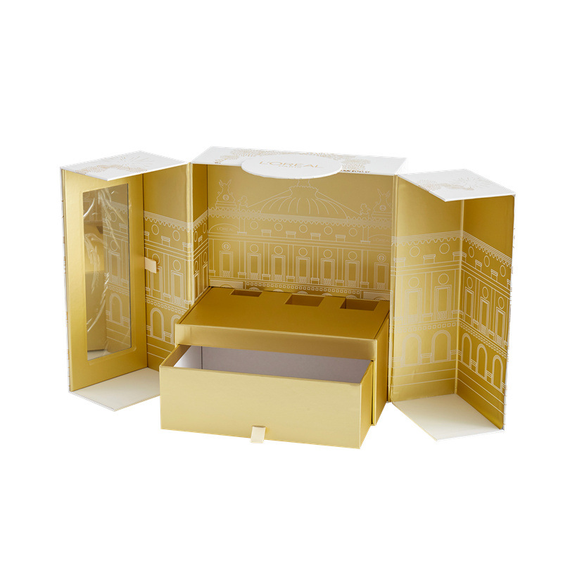 Boîte cosmétique imprimée vide de luxe d'emballage de cadeau de conception faite sur commande de fantaisie avec des insertions